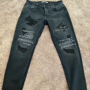 Mens script jeans
